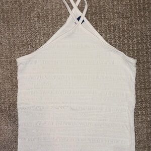 White Halter Neck Women's Top